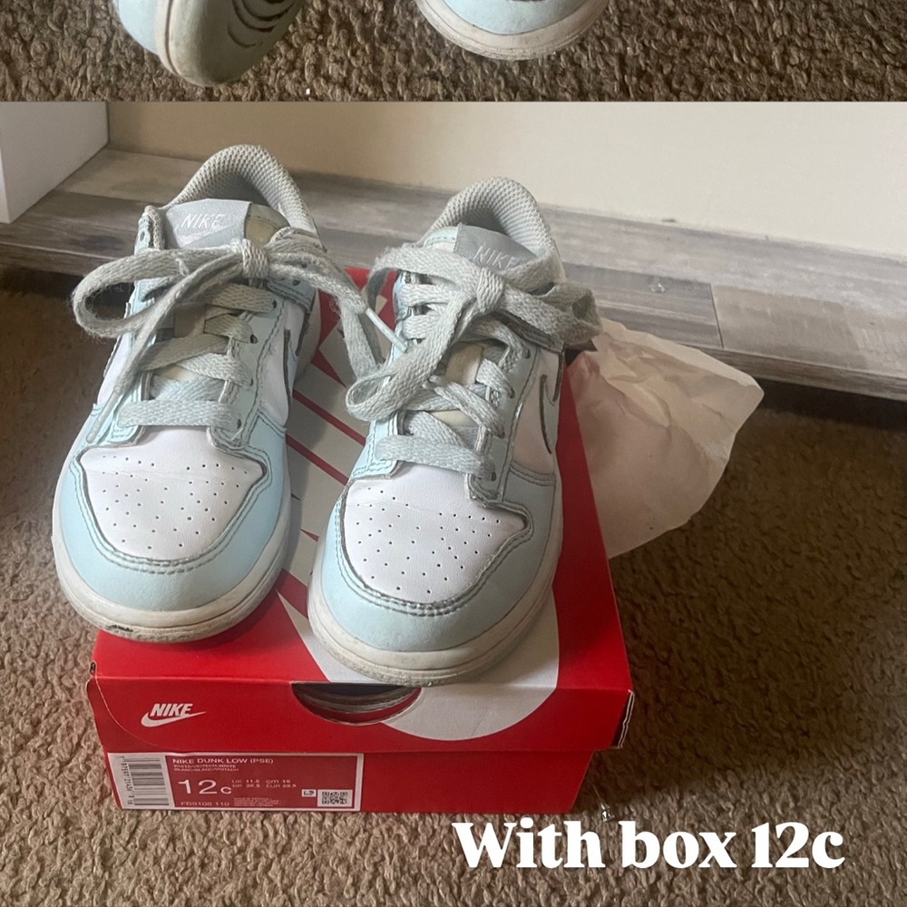 Nike Kids' Sky Blue and White dunks